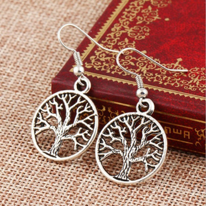 Natural Stone Tree Of Life Pendant Earrings - Margue Blossom