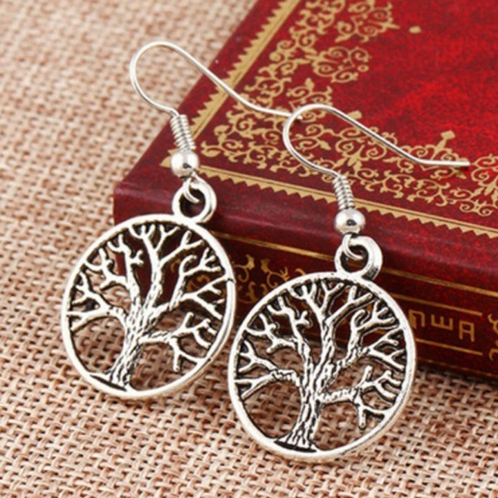 Natural Stone Tree Of Life Pendant Earrings - Margue Blossom