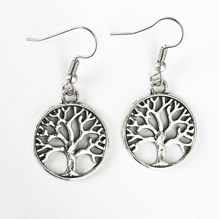 Natural Stone Tree Of Life Pendant Earrings - Margue Blossom