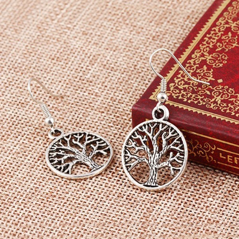 Natural Stone Tree Of Life Pendant Earrings - Margue Blossom